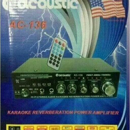 AMPLIFIER ACOUSTIC AC 136 AC/DC RADIO,USB,KARAUKE ENC