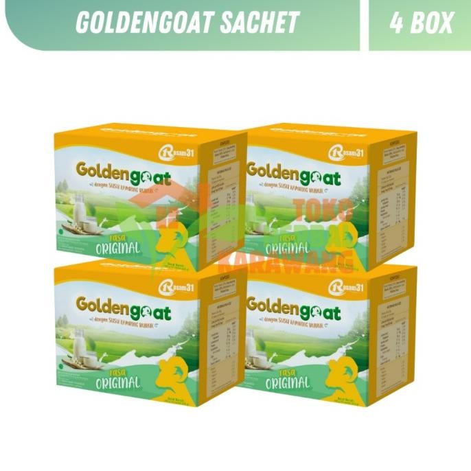 

(Expert) Paket 4 Box Goldengoat Sachet Susu Kambing Etawa Rasa Original