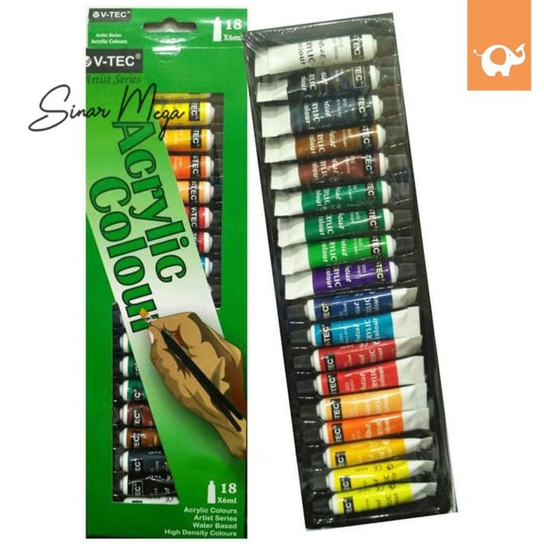 

V-Tec Vtec Acrylic Colour VT-618/A 18 Color 6ML / Akrilik Warna Murah Berkualitas Terlaris