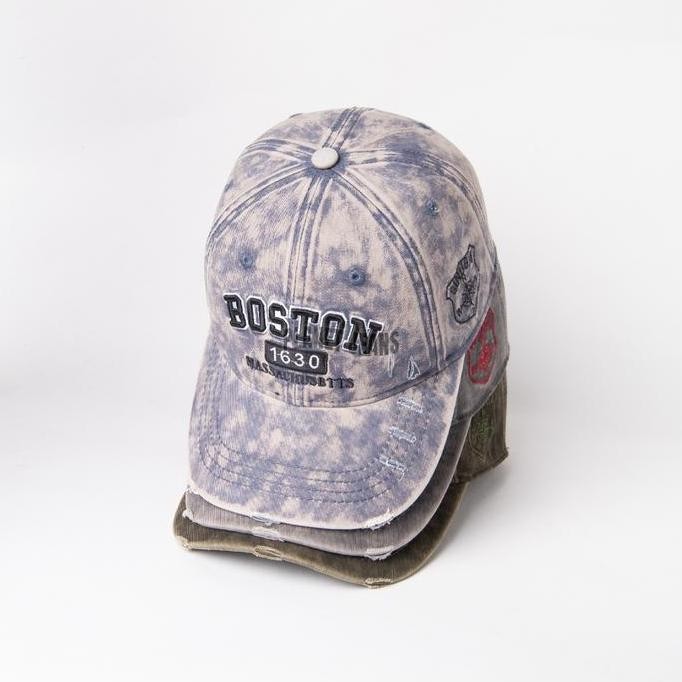 Sale Planet Jeans - Topi Baseball Denim Ripped Pria Wanita Unisex Aksen Robek Acid Washed Series Bc2