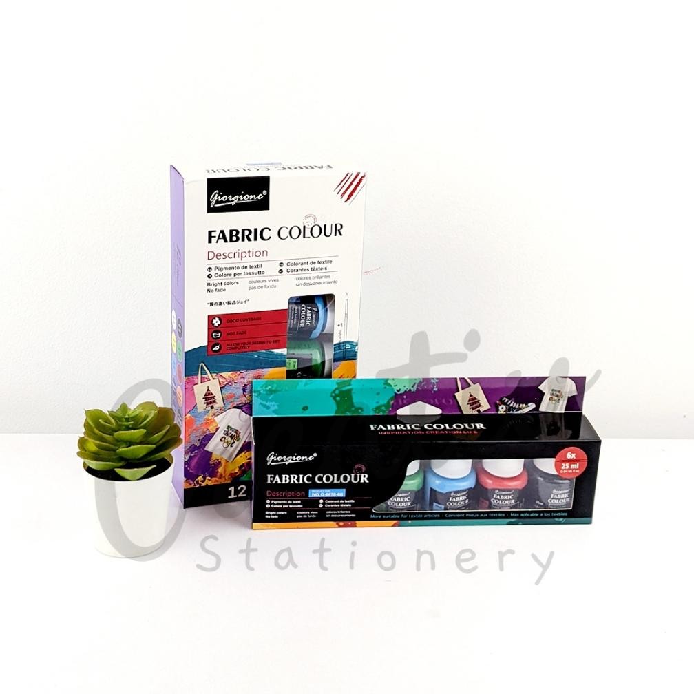 

GIORGIONE Fabric Paint Cat Fabric Kain 12 Warna 25 Ml G6678-12C Terlaris
