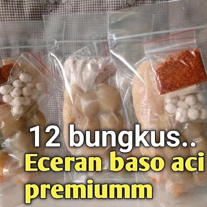 

PAKET 12 BUNGKUS BASO ACI..KHAS GARUT Makanan Food Pedas Seblak Instan bocimak nyoss SHA