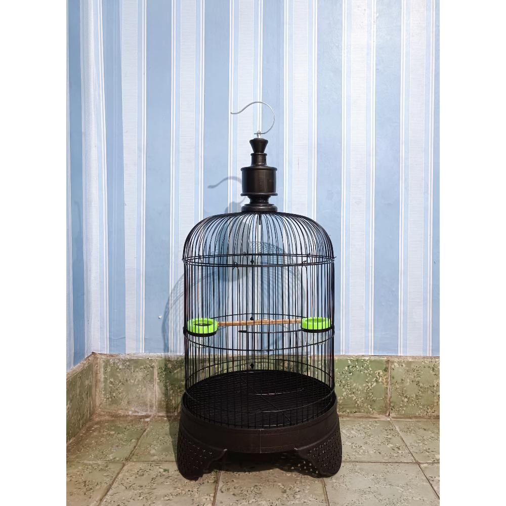 READY STOCK Sangkar Burung Tanggung HITAM D33 T77 Kandang Ram Besi Tebal Kenari LoveBird Pleci Perku