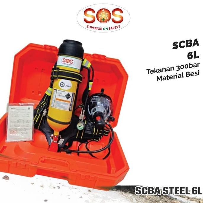 SOS SELF CONTAINED BREATHING APPARATUS (SCBA) CYLINDER STEEL 6 LITER TABUNG BESI ORIGINAL DAN TERPER