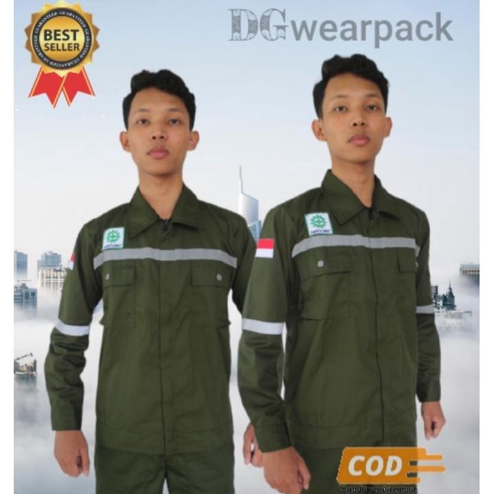 Wearpack safety atasan,seragam kerja warna hijau army