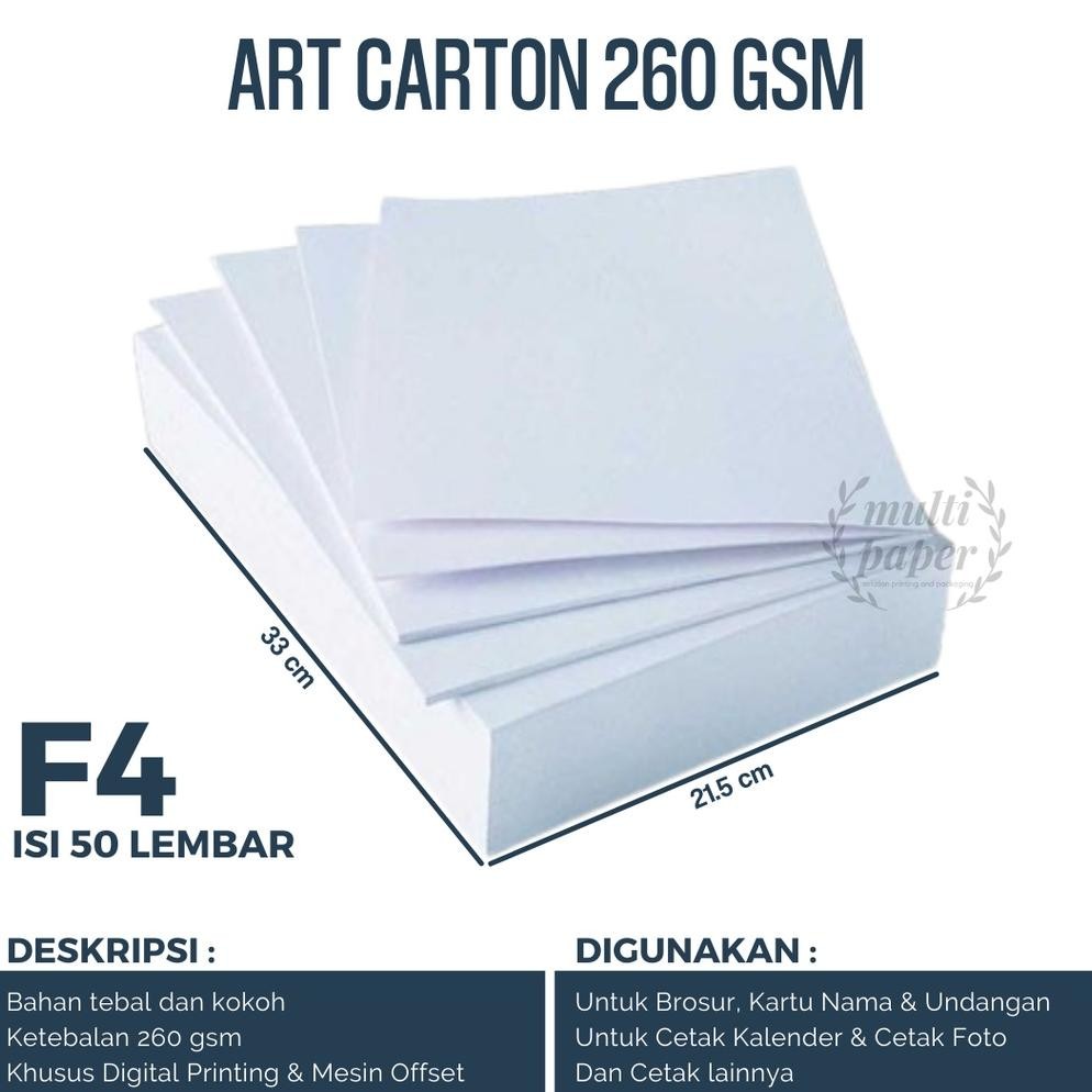 

Art Karton F4 260 gsm isi 50 lembar / Art Carton F4 260 gsm RB07
