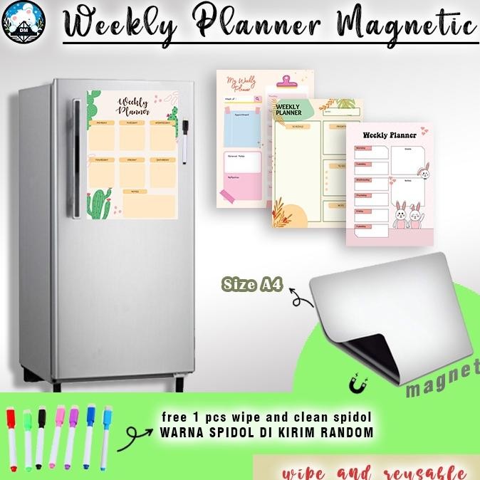 

Weekly Planner Magnetic Papan Jadwal Magnet Sticky Notes Memo Tempel Magnet Murah Jadwal Harian Bisa Dihapus #M RB07