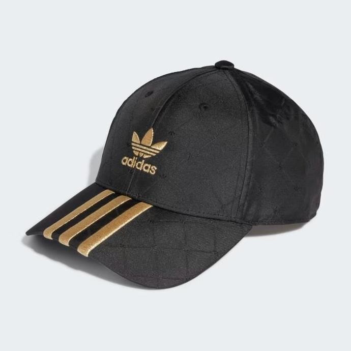 Sale Adidas Originals Trefoil 3D Gold Logo Stripes Cap H09043 Topi Original