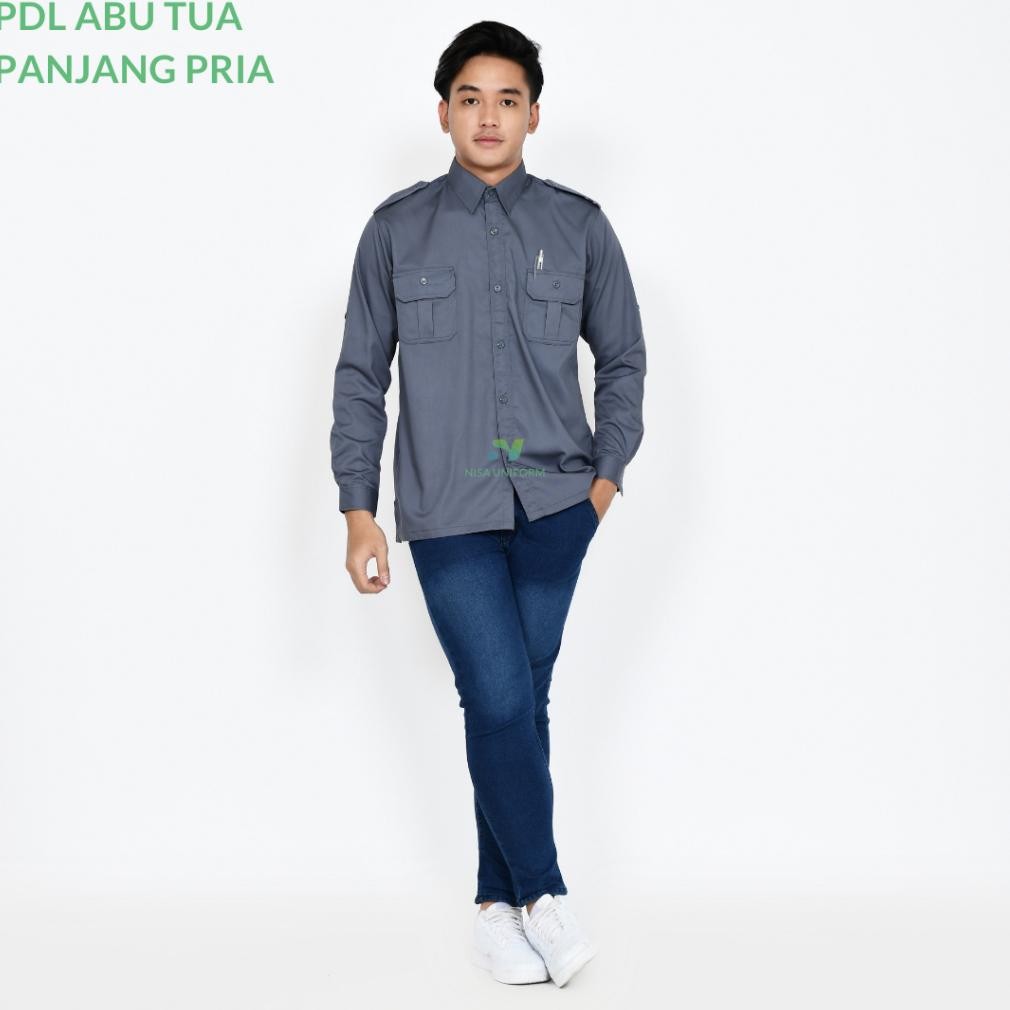 Baju PDL Lapangan/Baju PDL Lengan Panjang/PDL Custom bordir/Seragam Kerja Pria/BajuLapangan PDL Pria
