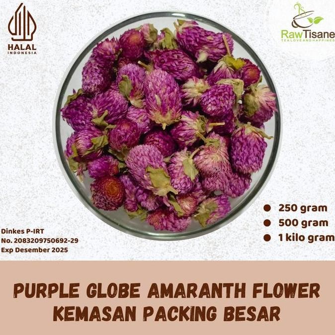 

SALE!!! RAW TISANE Purple Globe Amaranth Flower Tea / Teh Bunga Amaranth Ungu Isi 1 Kg