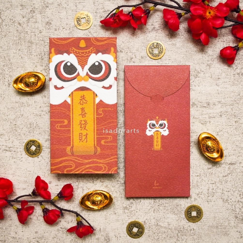 

Baru Angpao Imlek 2025 Shio Ular Premium 10pcs Hong Bao Panjang Barongsai Merah