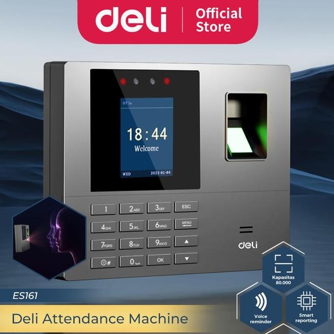 

Deli Mesin Absensi Wajah dan Sidik Jari Laporan Otomatis ES161 Alat Alat