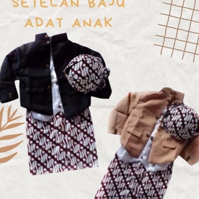 Setelan Baju Adat Anak Laki-Laki Usia 0-8 Th/Setelan Beskap Anak