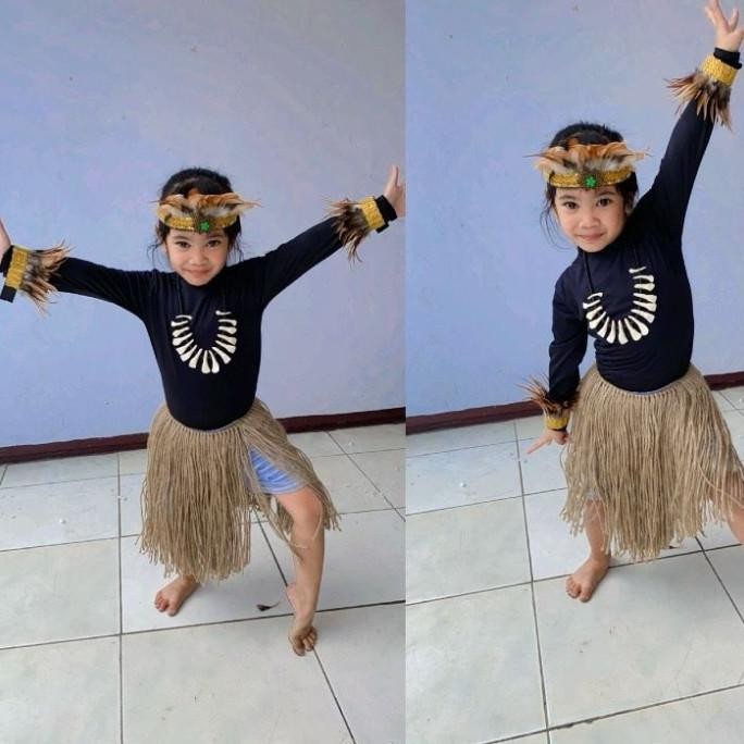 Baju Adat Papua Anak Perempuan / Baju Rumbai Papua Perempuan