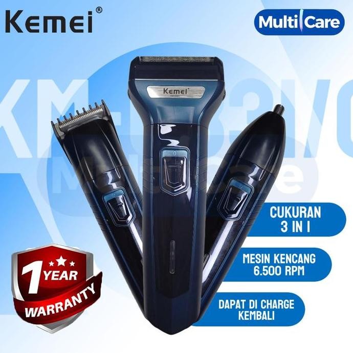Terlaris Kemei Km 6330 Kemei Km 6331 3In1 Alat Mesin Cukur Rambut Kumis Bulu Jenggot Janggut Listrik