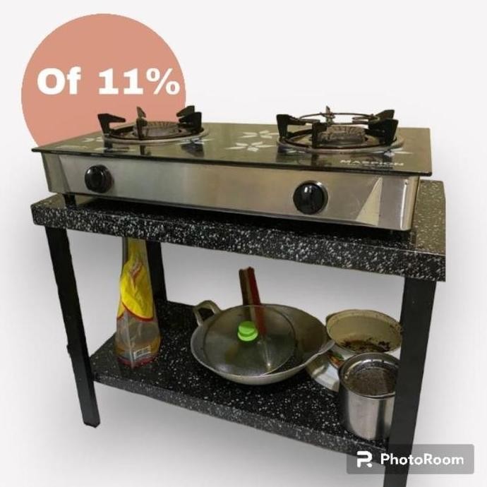 

Terlaris Termurah | Rak Sususn Meja Kompor Gas 2 Tungku Serbaguna Meja Kayu Portable Laci Model Minimalis Modern Warna Hitam Motif Marbel Granit