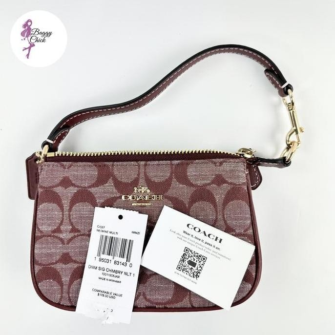 Grosir Coach Ci027 Denim Signature  Nolita 15 Multi Maroon