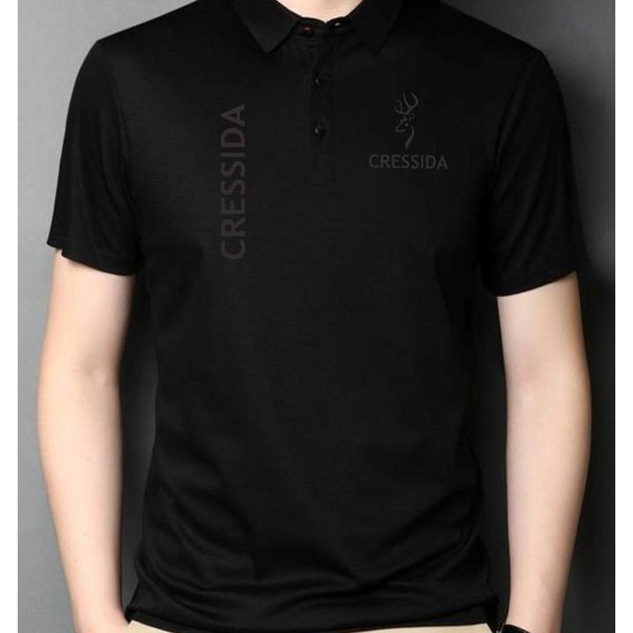POLO KERAH CRESIDA TEGAK TEXT HITAM / KAOS POLO KERAH / TSHRIT KAOS KERAH DEWASA KAOS WANGKI PRIA & 
