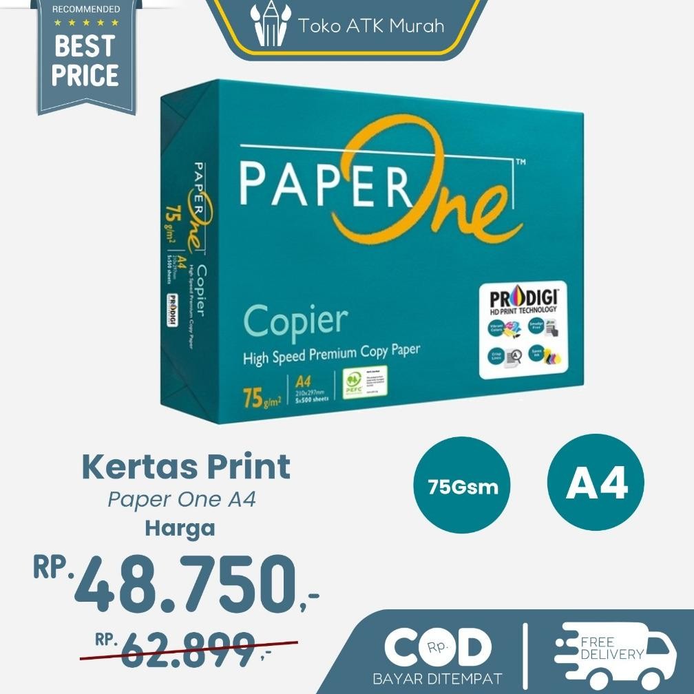 

Sale! Paper One A4 Hvs 75 Gsm - Kertas Fotocopy 1 Rim (500 Lembar) Original