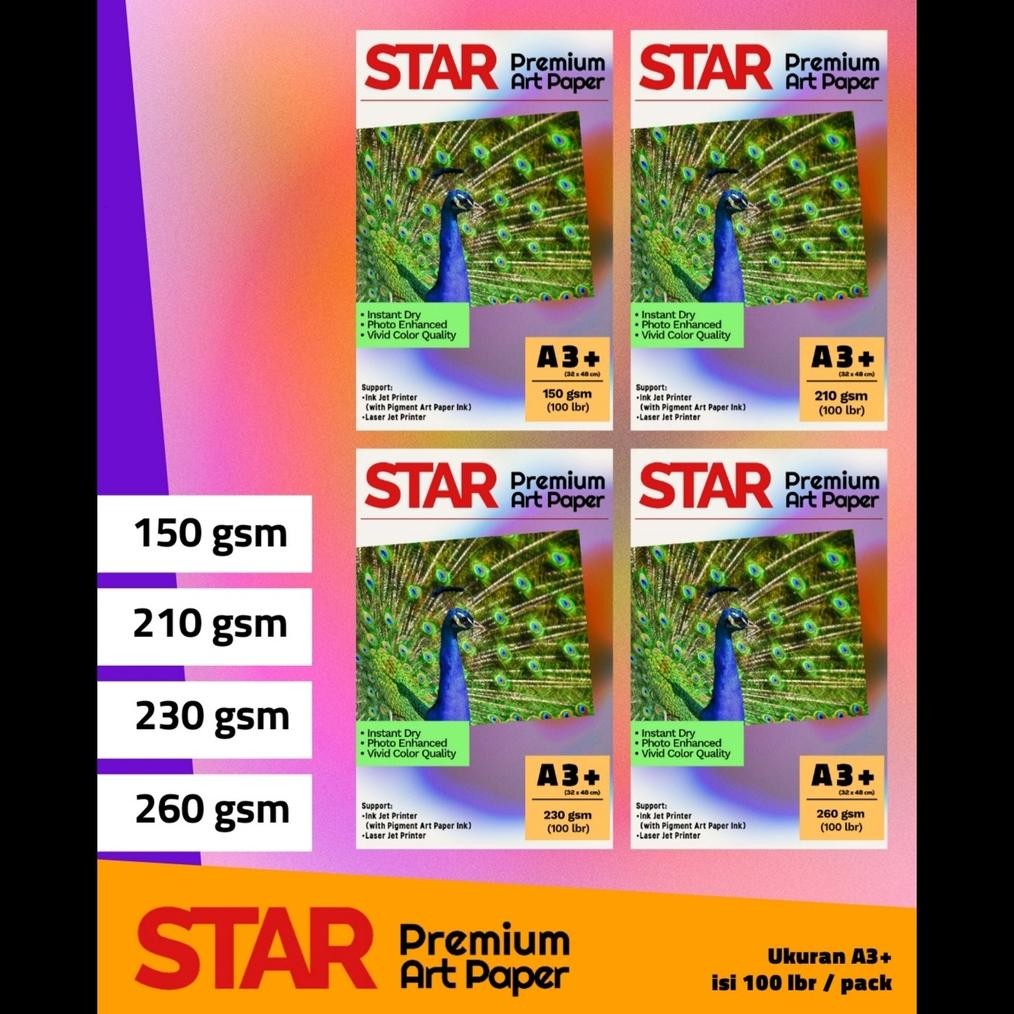 

Sale! Kertas Art Paper Star A3+ Isi 100 Lembar 150Gsm 210Gsm 230Gsm 260Gsm Kertas Art A3 Plus Tebal