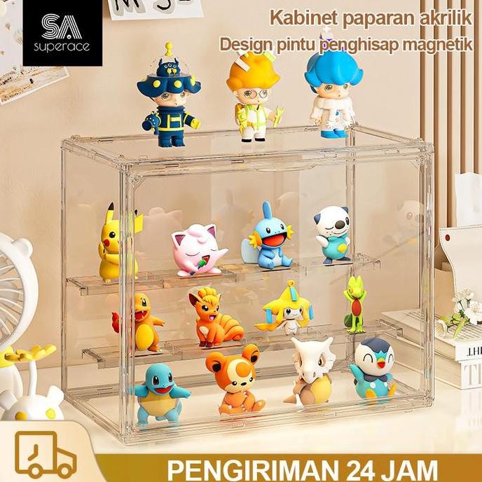 [COD] Kotak Display Penyimpanan Bening Kualitas Tinggi Figure Aksi Akrilik Bening Berdiri Kotak Disp