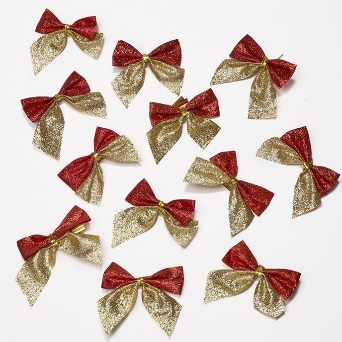 

Pita Natal Glitter Bow Isi 12 pita natal pita dekorasi natal pita hiasan natal pita pajangan natal ribbon