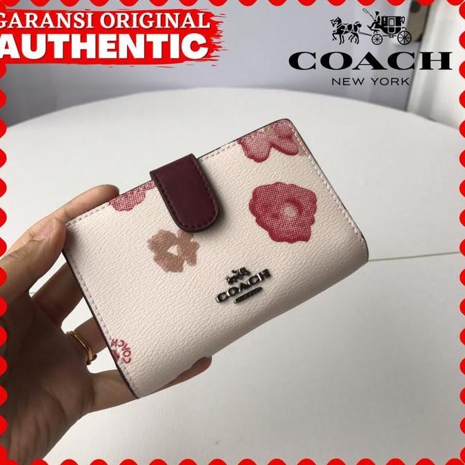 Sale Dompet Wallet Coach Corner Floral Print Wanita Branded Original