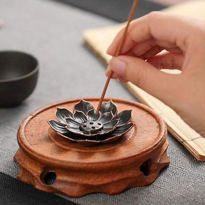 Tempat Bakar Hio Lingkar Dupa Lotus Stick Incense Holder