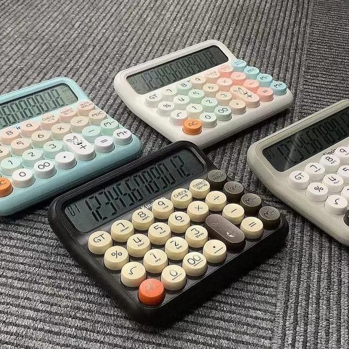 

restock Kalkulator mekanis siswa sekolah KINCIZEN KC-2022 warna pastel layar besar kantor Tombol bulat 12 Digit Large Display Dot Keyboard Button Calculator Office Supplies unik lucu MURAH free Baterai MATEMATIKA