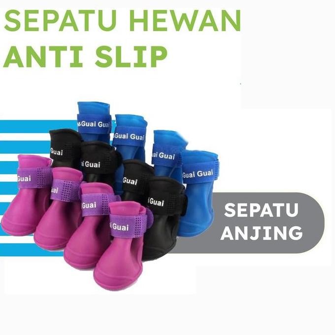 

Terlaris Pet Boots Dog Rubber Shoes Sgg01 Set 4Pcs Ryu Sepatu Boots Anjing Kucing Anabul Anti Air Sepatu Karet