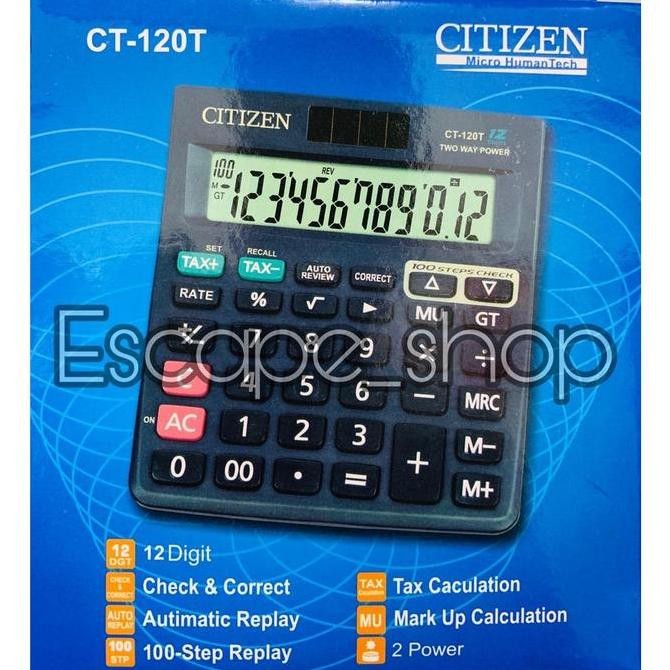 

restock Kalkulator Citizen type CT 120 T - Calculator Citizen 12 Digit CT-120T