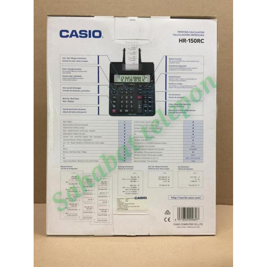 

restock Kalkulator Reprint & Check CASIO HR-150RC