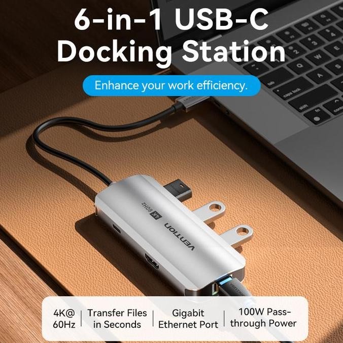 Vention Multiport Usb Hub Type C To Hdmi Vga Rj45 Usb 3.0 Pd