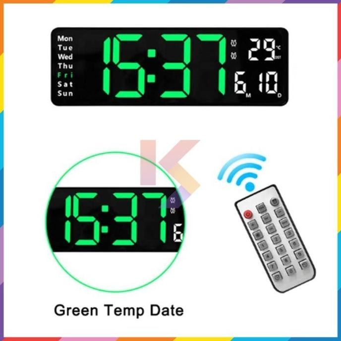 Jam Dinding Digital Minimalis Multifungsi With Remote - 6629