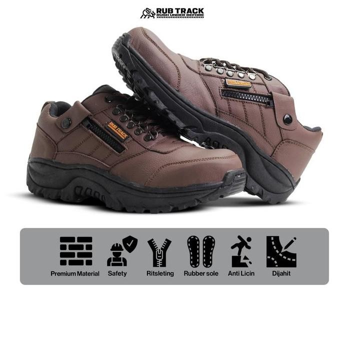 

Terlaris Sepatu Safety Pria Kulit Asli Low Boots Tracking Safety Shoes Ujung Besi Rubicon Tirex Resleting