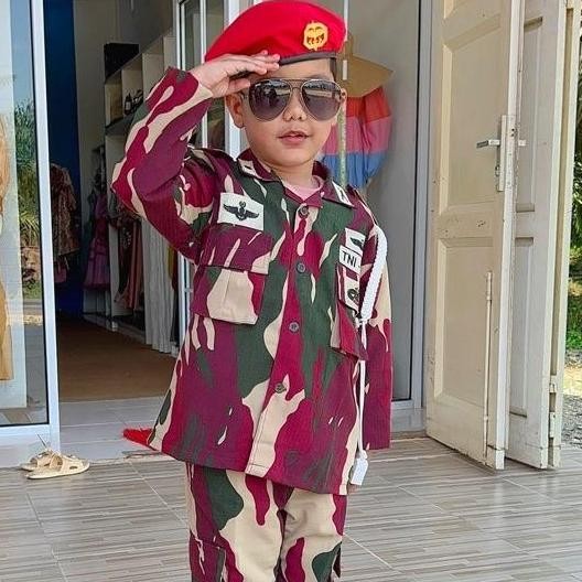 new  Baju kostum komando Baju karnaval anak loreng komando Bonus Mainan Fashion