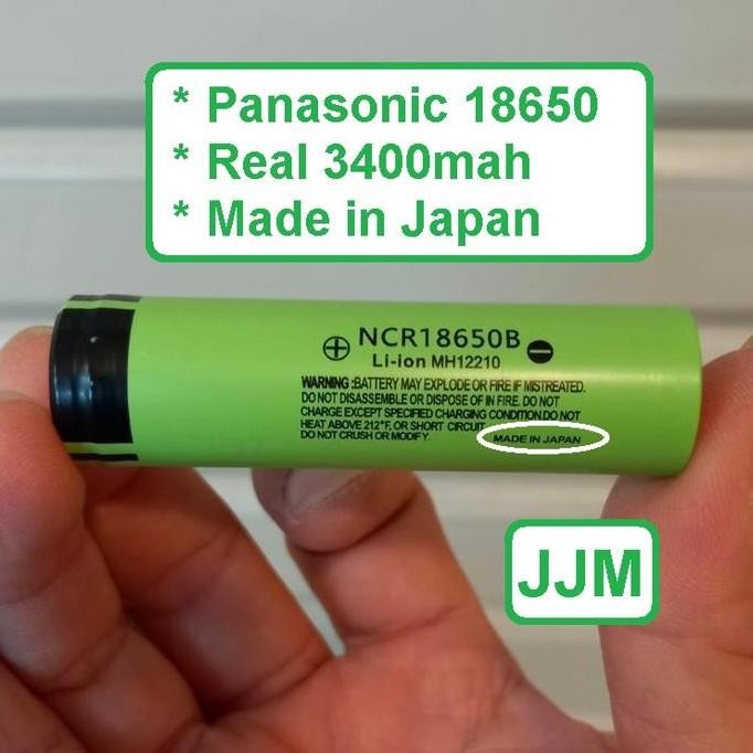 Baterai Panasonic 18650 Batere Laptop Ncr 18650B 3400Mah Japan - Batere Cas Ncr18650B Asli Jepang - 