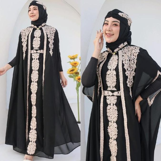 Sale Abaya/Kaftan MAZAYA Mewah Semi Auter Exclusive/ Dress Lebaran Mewah Pesta Kondangan By AYJONA S