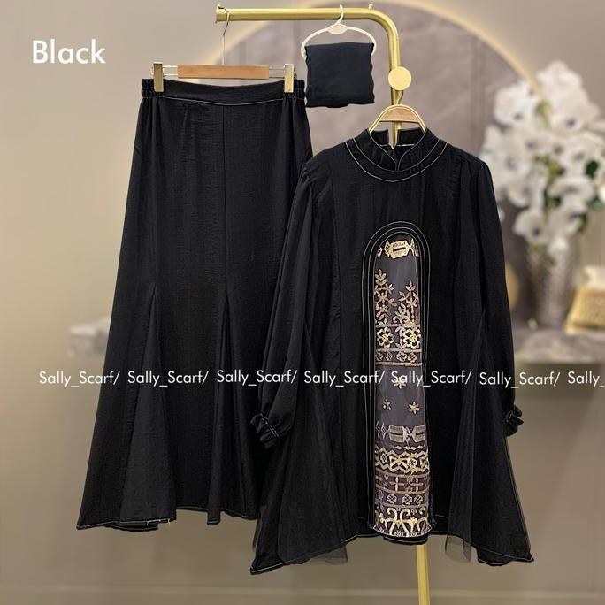 Sally Scarf Set 2 in 1 Daniya Set rok kurung + blouse brukat lace + baju melayu modern ( TANPA HIJAB