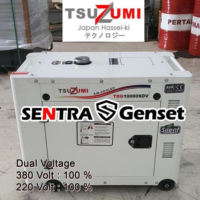 

Terlaris Genset 7000 7500 Watt 9 Kva Tsuzumi Japan Technology Tdg 10000 Sdv