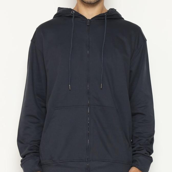 Grosir Larusso - Basic Hoodie With Zipper Unisex - Navy