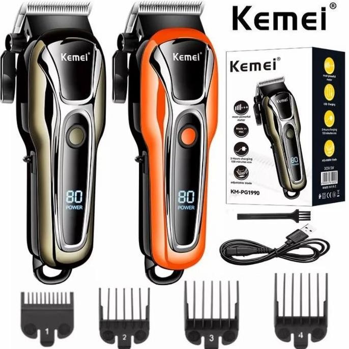 Terlaris Alat Cukur Rambut Elektrik Kemei Original Mesin Potong Tanpa Kabel