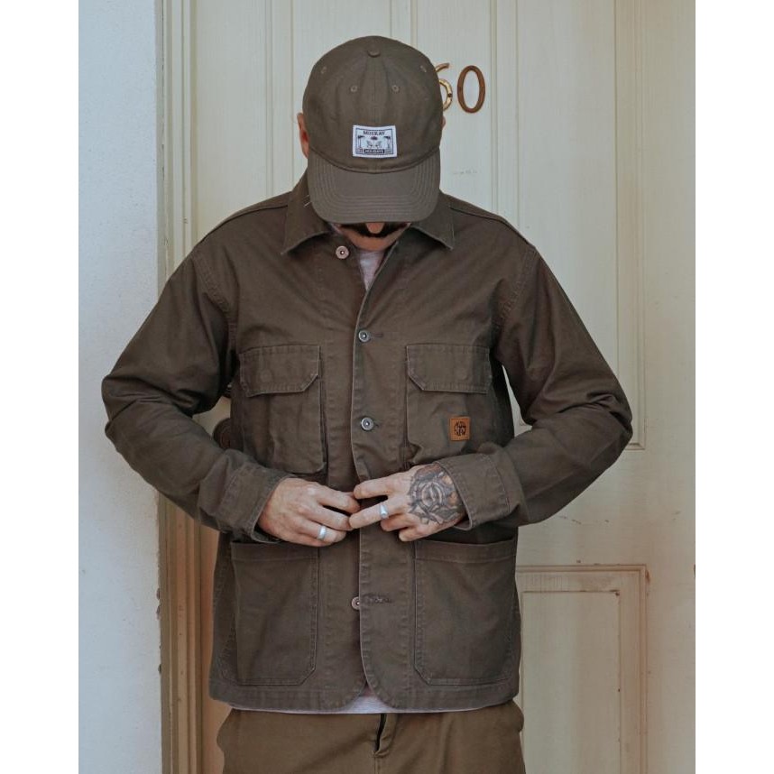 Sale Moskav Military Chore Round Logo Olive Jacket