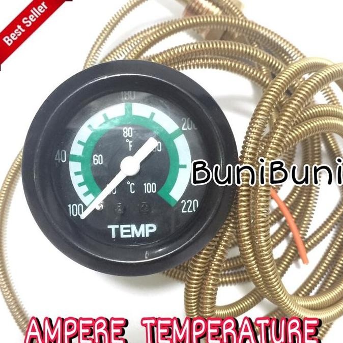Ampere Temperatur / Ampere Panas / Meter Pengukur Suhu Air Untuk Mobil & Mesin Universal