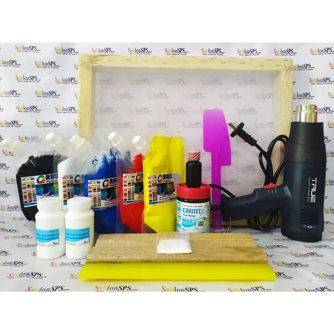 

ready PAKET SABLON PEMULA PLASTISOL DENGAN HOT GUN SCREEN 40X60