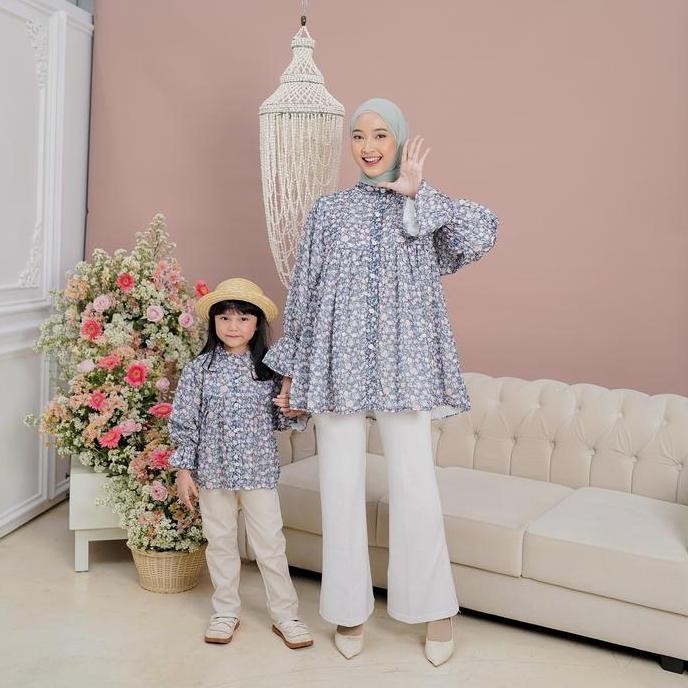 Grosir Misha Blouse Atasan Couple Mom And Kids Kembar