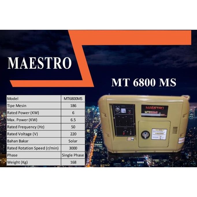 

Terlaris Genset Silent Maestro Diesel 5 Kva Murah 1 Phase