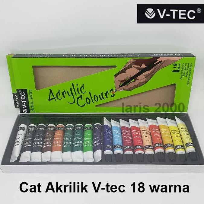 

ready V-tec Cat Akrilik / Cat Acrylic Colour Paint Set 18 Warna Vtec Lukis Kanvas