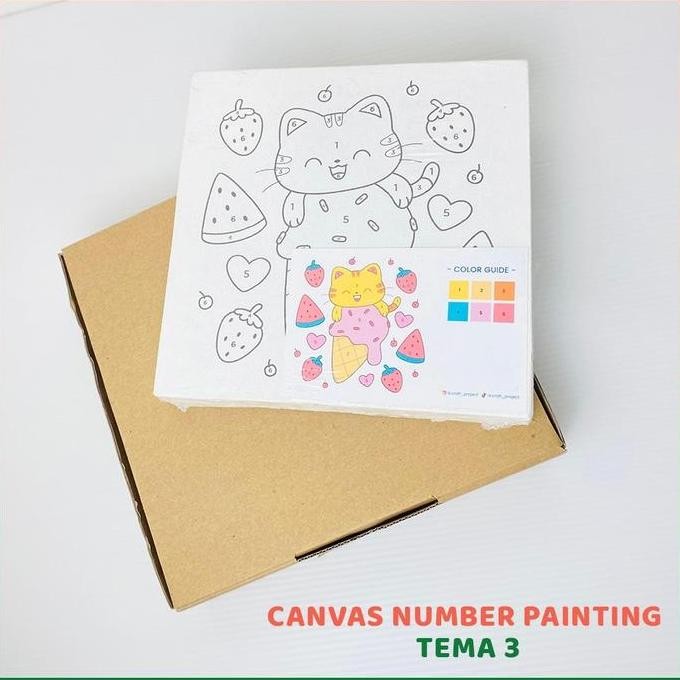 

ready Kanvas Painting By Number 20x20 cm Canvas Paint Kit Set DIY Canvas Acrylic Paint Mewarnai Berdasarkan Angka Kanvas Sketsa Painting Bergambar Kanvas Anak Mini