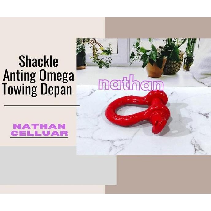 Shackle Omega Tanduk Bumper Depan Segel Anting Towing Mobil Derek Red
